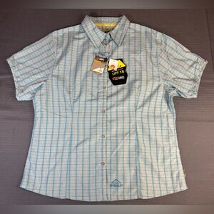 McKinley Women’s Vesta Plaid Short Sleeve Hiking Shirt – UPF 15 – XL (NWT)